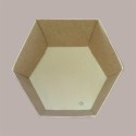Cesto per Confezioni Natalizie Vassoio in Cartoncino Avana Liscio Esagonale Piccolo 200x170H70mm 10 Pz [8aab7791]
