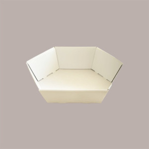 Cesto per Confezioni Natalizie 380x300H100mm Vassoio in Cartoncino Fibra Bianco Esagonale Medio 5 Pz [5b7d6e63]