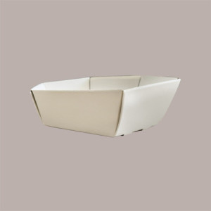 Cesto per Confezioni Natalizie 380x300H100mm Vassoio in Cartoncino Fibra Bianco Esagonale Medio 5 Pz [3546ec6a]