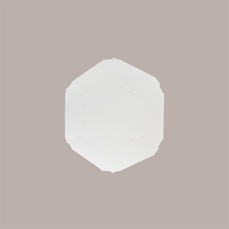 Cesto per Confezioni Natalizie 380x300H100mm Vassoio in Cartoncino Fibra Bianco Esagonale Medio 5 Pz [3016ab74]