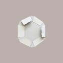 Cesto per Confezioni Natalizie 380x300H100mm Vassoio in Cartoncino Fibra Bianco Esagonale Medio 5 Pz [870b6a70]
