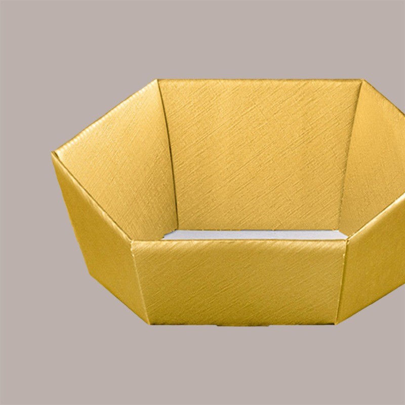 Cesto Vassoio Esagonale Fibra Oro per Cesti Regalo 380x300 H100 mm 5 Pz [b384f42d]
