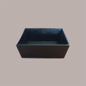 Cesto per Confezioni Natalizie Vassoio Conico in Cartoncino Nero grafica effetto pelle quadrato piccolo 260x260H100mm [0068114b]
