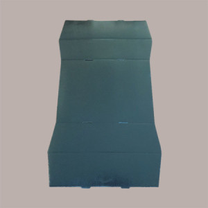 Cesto per Confezioni Natalizie Vassoio Conico in Cartoncino Nero grafica effetto pelle rettangolare grande 400x300H11 [88d6ae75]