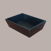 Cesto per Confezioni Natalizie Vassoio Conico in Cartoncino Nero grafica effetto pelle rettangolare mini 230x170H80mm [855d6cd1]