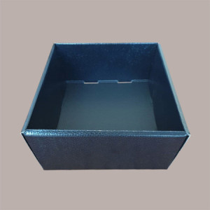Cesto per Confezioni Natalizie Vassoio Conico in Cartoncino Nero grafica effetto pelle rettangolare mini 230x170H80mm [5c7b2fdc]