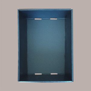 Cesto per Confezioni Natalizie Vassoio Conico in Cartoncino Nero grafica effetto pelle rettangolare mini 230x170H80mm [eb66eed8]