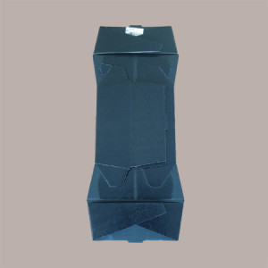 Cesto per Confezioni Natalizie Vassoio Conico in Cartoncino Nero grafica effetto pelle rettangolare mini 230x170H80mm [ee36a9c6]