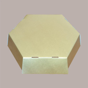 Cesto per Confezioni Natalizie Vassoio in Cartoncino Skin Oro Esagonale Medio 380x300H100mm 5 Pz [a96cce7a]