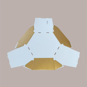 Cesto per Confezioni Natalizie Vassoio in Cartoncino Skin Oro Esagonale Medio 380x300H100mm 5 Pz [1b214860]