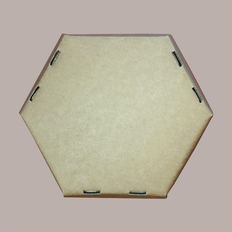 Cesto per Confezioni Natalizie Vassoio in Cartoncino Avana Liscio Esagonale Medio 380x300H100mm 5 Pz [69a6f1df]
