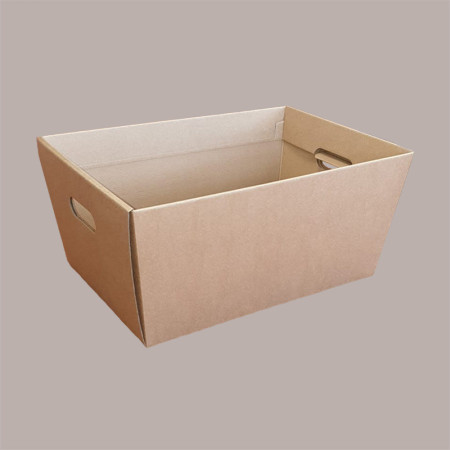 Cesto per Confezioni Natalizie Vassoio Conico in Cartoncino Avana Liscio Rettangolare Grande 435x280H230mm 10 Pz [0781c1b4]