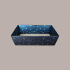 Cesto per Confezioni Natalizie Vassoio Conico in Cartoncino Nero grafica Stelle Oro rettangolare piccolo 290x210H80mm [a827fd40]