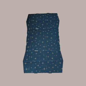 Cesto per Confezioni Natalizie Vassoio Conico in Cartoncino Nero grafica Stelle Oro rettangolare piccolo 290x210H80mm [c6ab6288]