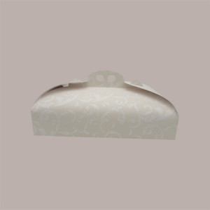 Scatola Porta Torta Rettangolare Grande Cartoncino Bianco grafica damasco 33x44H7cm 5 Pz [8a26f68b]