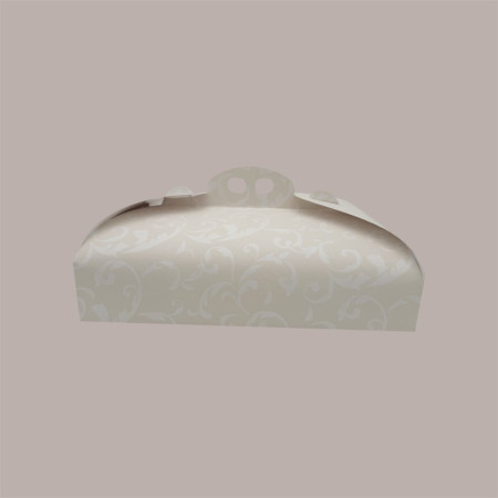 Scatola Porta Torta Rettangolare Grande Cartoncino Bianco grafica damasco 33x44H7cm 5 Pz [8a26f68b]