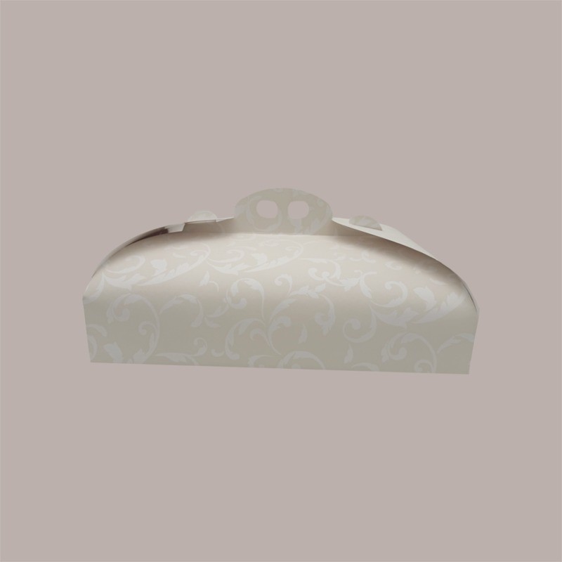 Scatola Porta Torta Rettangolare Grande Cartoncino Bianco grafica damasco 33x44H7cm 5 Pezzi [8a26f68b]