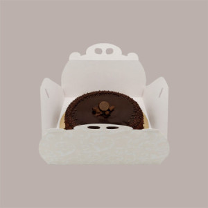 Scatola Porta Torta Rettangolare Grande Cartoncino Bianco grafica damasco 33x44H7cm 5 Pz