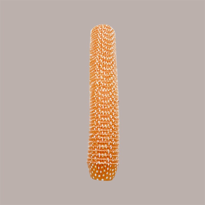 Pirottino Rotondo per Muffin o Cupcake in Carta Forno Arancio a Pois Bianco 135 Pz [0741fbc2]