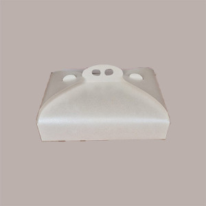 Scatola Porta Torta Rettangolare Grande Cartoncino Bianco grafica effetto pelle 33x44H7cm 5 Pz