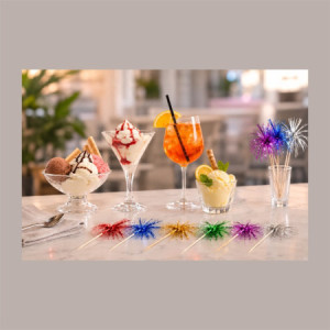 Spiedini Decorazione Palma Lux Ideale per Coppa Gelato 100 Pz [48edf406]