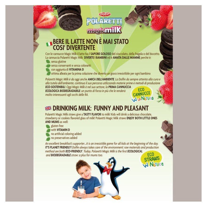 Polaretti Magic Milk Fragola Sorpresa Cannuccia Bio Dolfin 6 x 7 Pz [e0a8c17b]