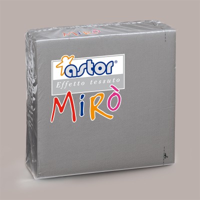 Tovagliolo Carta 2 Veli Grigio Effetto Tessuto Mirò Astor 38x38mm 80 Pz [bc40d601]