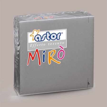 Tovagliolo Carta 2 Veli Grigio Effetto Tessuto Mirò Astor 38x38mm 80 Pz [bc40d601]