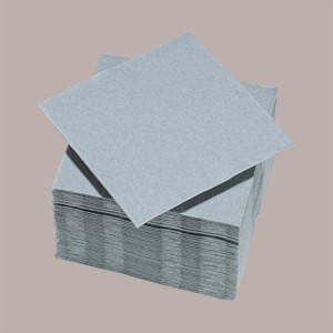 Tovagliolo Carta 2 Veli Grigio Effetto Tessuto Mirò Astor 38x38mm 80 Pz