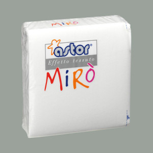 Tovagliolo Carta 2 Veli Bianco Effetto Tessuto Mirò Astor 38x38cm 80 Pz