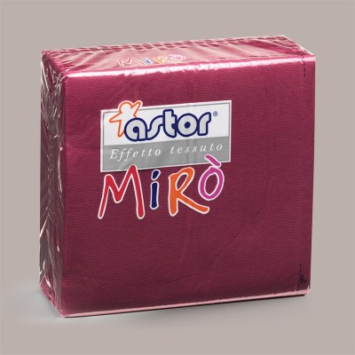 Tovagliolo Mirò Star 38x38 Bordeaux Effetto Tessuto ASTOR 80 Pz [92fb7b23]