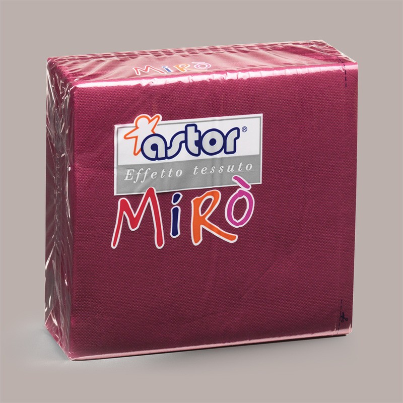 Tovagliolo Mirò Star 38x38 Bordeaux Effetto Tessuto ASTOR 80 Pz [92fb7b23]