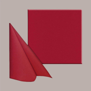 Tovagliolo Mirò Star 38x38 Bordeaux Effetto Tessuto ASTOR 80 Pz