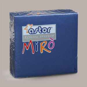 Tovagliolo Carta 2 Veli Blu Effetto Tessuto Mirò Astor 38x38cm 80 Pz [cda01923]