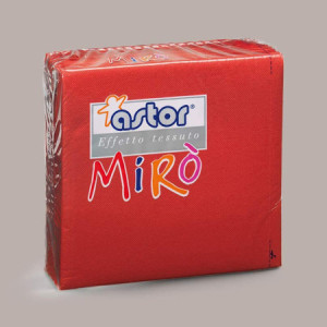Tovagliolo Carta 2 Veli Rosso Effetto Tessuto Mirò Astor 38x38cm 80 Pz [5898c6bf]