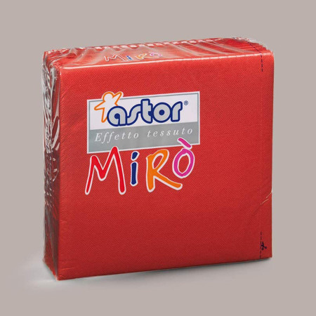 Tovagliolo Carta 2 Veli Rosso Effetto Tessuto Mirò Astor 38x38cm 80 Pz [5898c6bf]