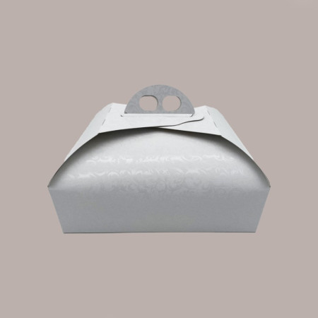 Scatola Porta Torta Cartoncino Bianco Damascato 41x41H7cm 5 Pz [bef1dba1]