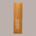 50 Pz Sacchetti Carta Kraft Avana Politenati Antigrasso con Finestra 16+9H36cm [d96814af]