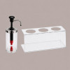 Distributore Dosatore Salse e Creme 3 Dispenser 1650 ml in Plexiglass, Acciaio e Finiture Nere [8952db73]