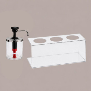 Supporto Trasparente a 3 Fori per Dispenser Salse Creme Spalmabili Marmellate da 950 ml [bac1ce88]