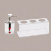 Supporto Trasparente a 3 Fori per Dispenser Salse Creme Spalmabili Marmellate da 950 ml [ab081172]