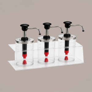 Distributore Dosatore Salse e Creme Plexiglass 3 dispenser 950 ml Finitura Nera [315c4cc2]