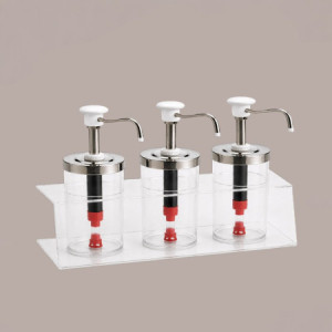 Distributore Dosatore Salse e Creme Plexiglass 3 dispenser 950 ml Finitura Bianche