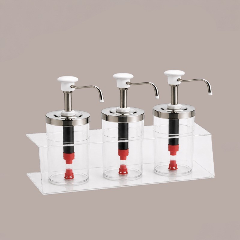 Distributore Dosatore Salse e Creme Plexiglass 3 dispenser 950 ml Finitura Bianche [ea5ddb40]