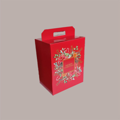 Scatola per Confezione Regalo Natale Porta Panettone Bottiglia Valigetta Media Cartoncino Rosso Merry Christmas 330x2 [1ed8ba70]