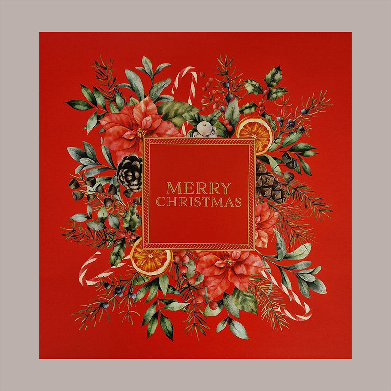 Scatola per Confezione Regalo Natale Porta Panettone Bottiglia Valigetta Media Cartoncino Rosso Merry Christmas 330x2 [60526041]
