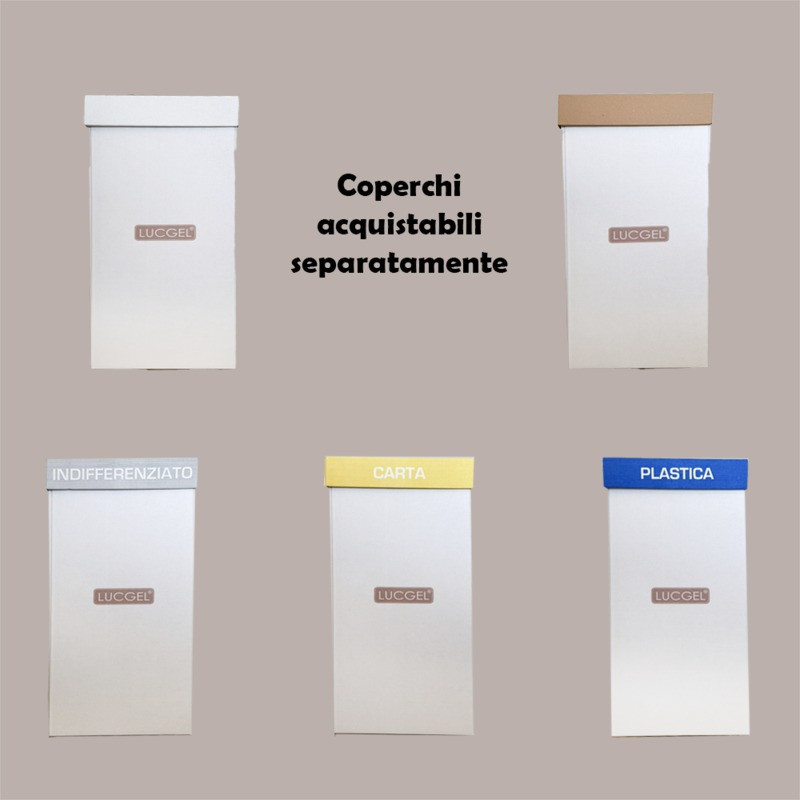 Fondo Cestino Raccolta Differenziata in Carta Automontante Bianco 38x38 H 77 cm 2 pezzi [d0c67139]