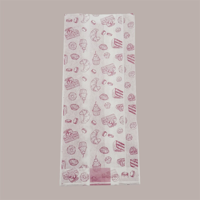 Sacchetti in Carta Politenati Antigrasso 12+8x26cm Pasticceria 500 Pz [028a148e]