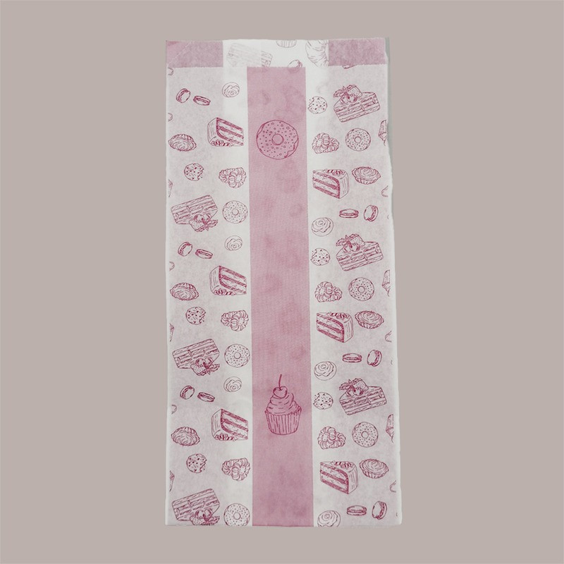 Sacchetti in Carta Politenati Antigrasso 12+8x26cm Pasticceria 500 Pz [dbac5783]