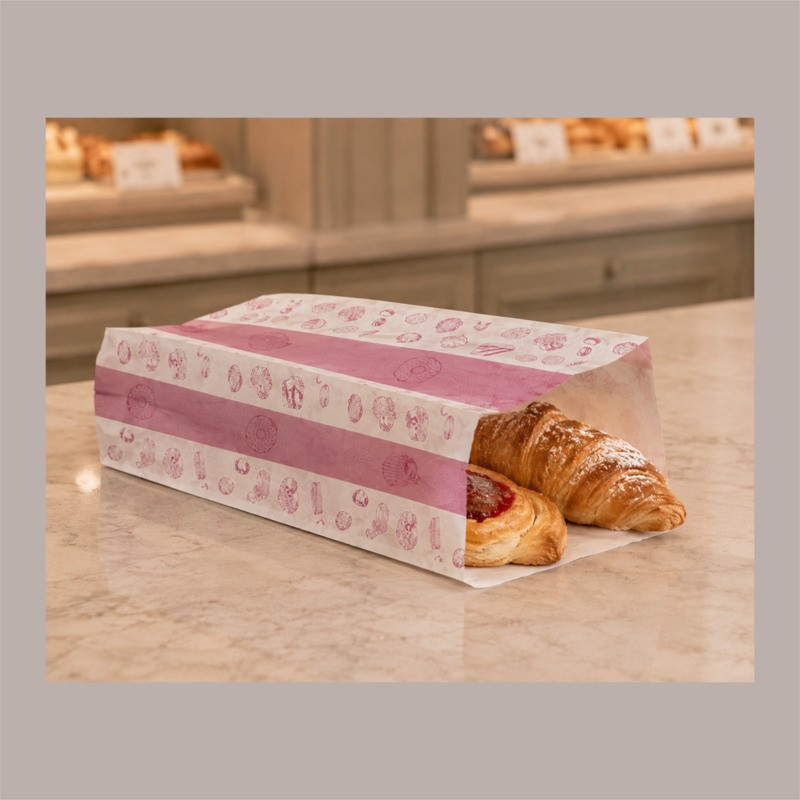 Sacchetti in Carta Politenati Antigrasso 12+8x26cm Pasticceria 500 Pz [69e1d199]